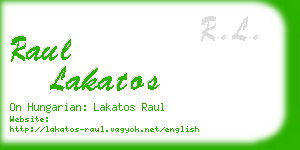 raul lakatos business card